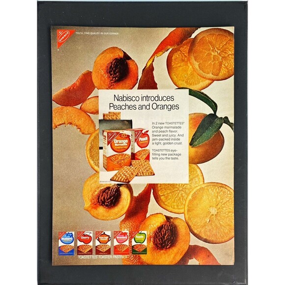 Nabisco Toastettes Toaster Pastry "Introduces Peaches and Oranges" Print Ad 1970 - Picture 3 of 3